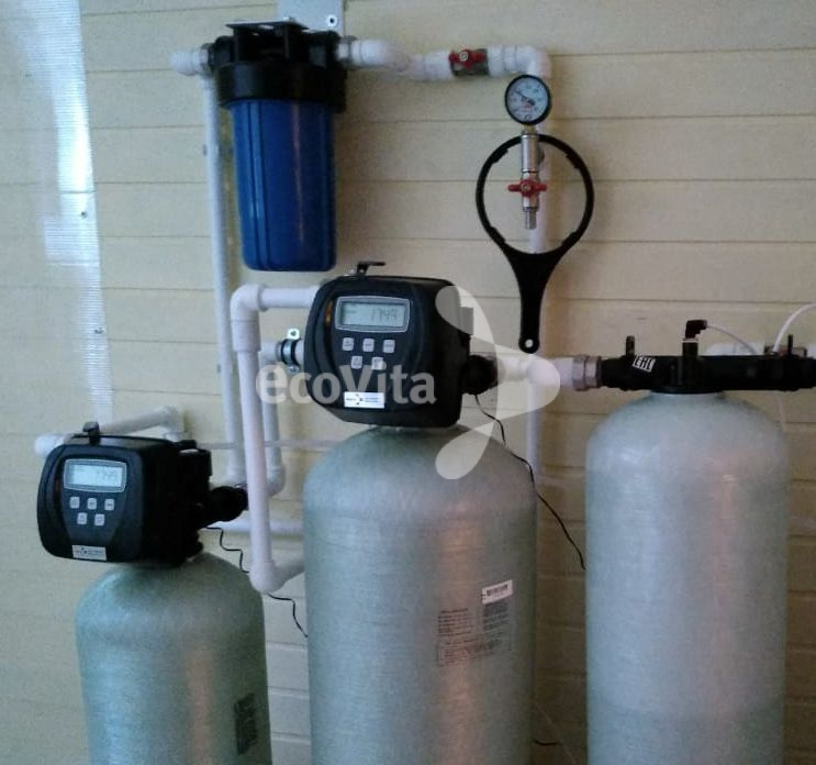 Система очистки и умягчения воды для коттеджа д. Горы