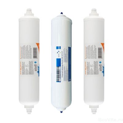 Набор предфильтров inline (PP5 + GAC + PP1) 2.5"x12" 1/4"