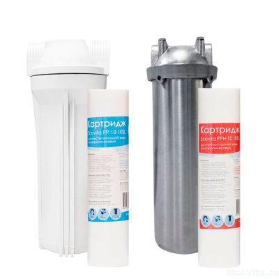 Ecovita 1/2" 10SL + Гидротек HMS 1/2" с картриджами 10 мкм