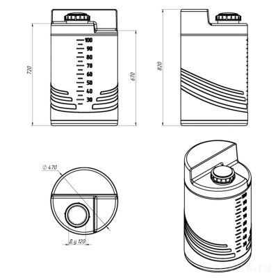 Чертеж дозировочной емкости 100 литров